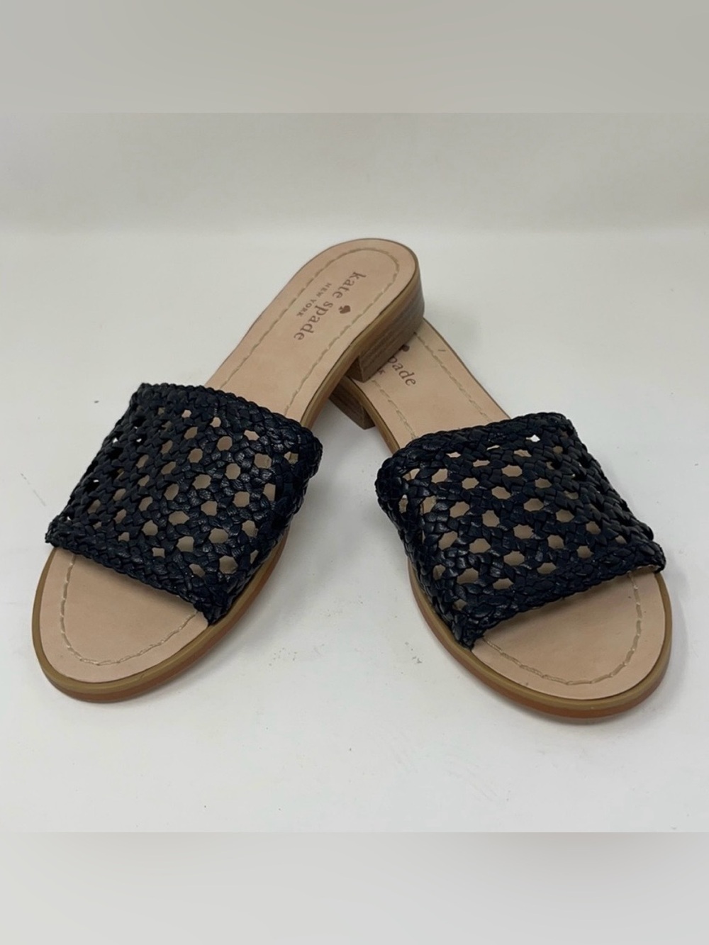kate spade Black Woven Slide Sandals - NWOT